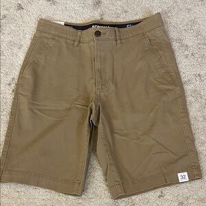 Sonoma Men's Khaki Flat Front Shorts chino shorts size 32 flex wear